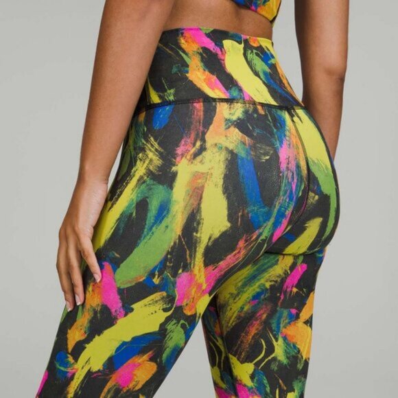 Lululemon Wunder Train High-Rise Tight 25"  Size 8 In Undertone Black Multi - Picture 2 of 8